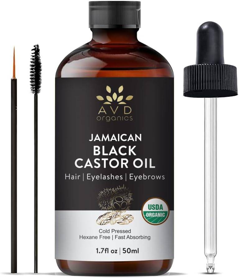 AVD Organics Jamaican Black Castor Oil 50ml | 100% Pure & Natural | Multi-Purpose Oil for Hair, DIY Blends & Personal Use.